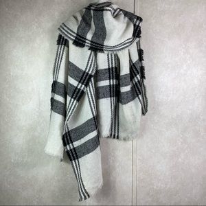 Plaid blanket scarf
